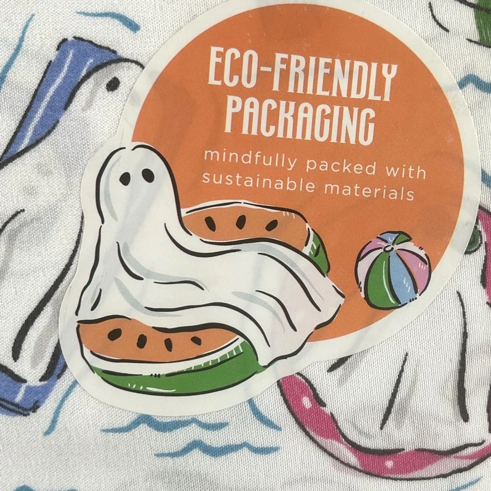 Envogue Ghost Pool Party 3 Piece Twin Sheet Set Summerween Spooky Softness NEW